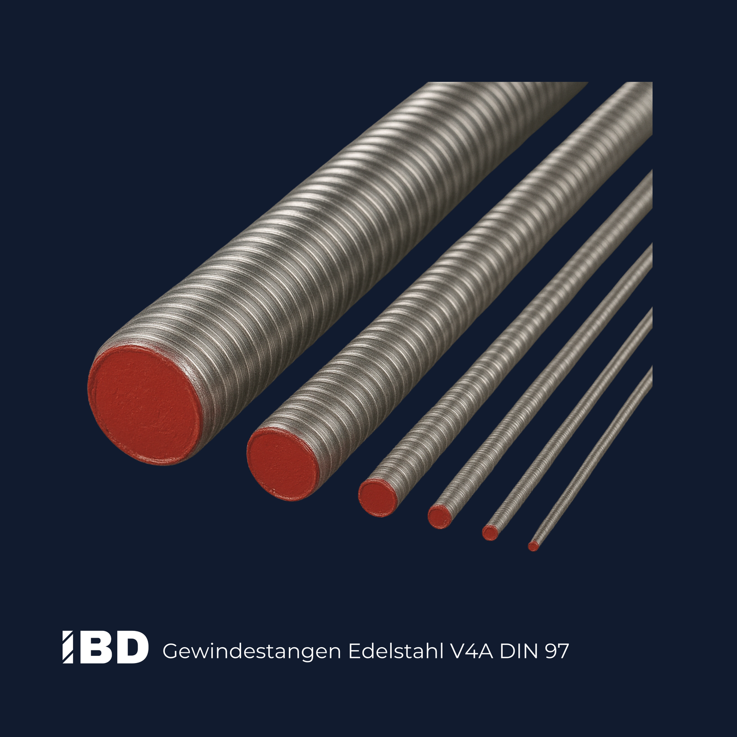 Gewindestange Edelstahl V2A und V4A DIN 976 Länge 1 Meter