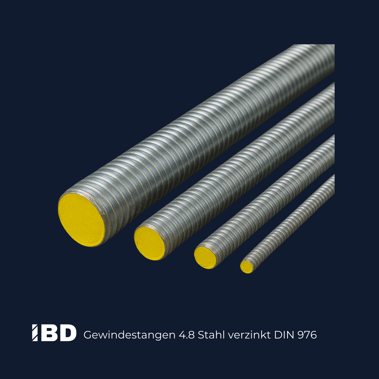 Gewindestange 1 Meter 4.8 und 8.8 Stahl Verzinkt DIN 967 Länge 1 Meter