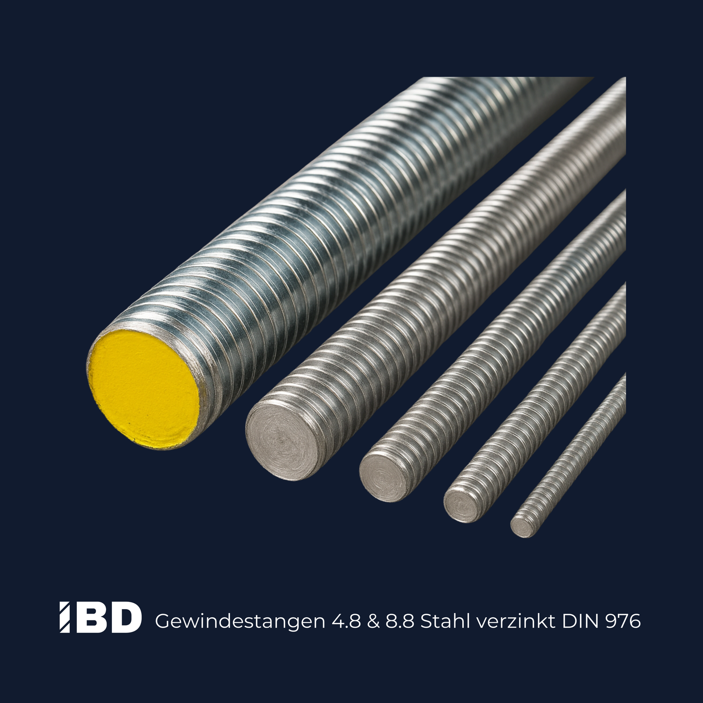Gewindestange 1 Meter 4.8 und 8.8 Stahl Verzinkt       DIN 967 Länge 1 Meter