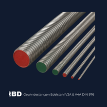 Gewindestange Edelstahl V2A und V4A DIN 976             Länge 1 Meter
